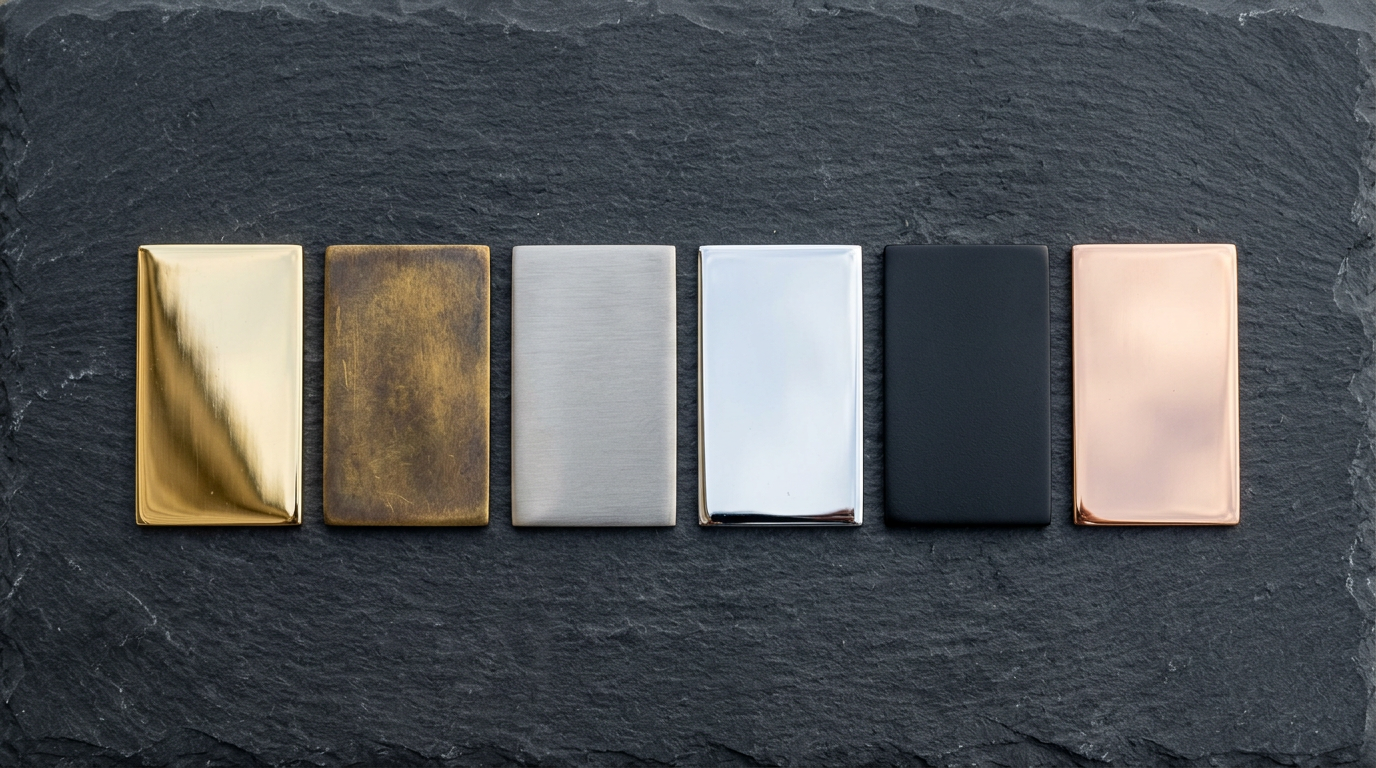Swatches of available metal finishes